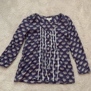 Aerie Blue Patterned Top